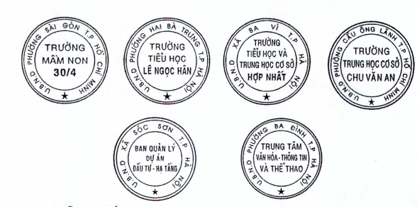 Mẫu con dấu của các tổ chức sự nghiệp trực thuộc Ủy ban nhân dân cấp xã