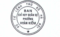 Mẫu con dấu của Ban chỉ huy quân sự cấp xã