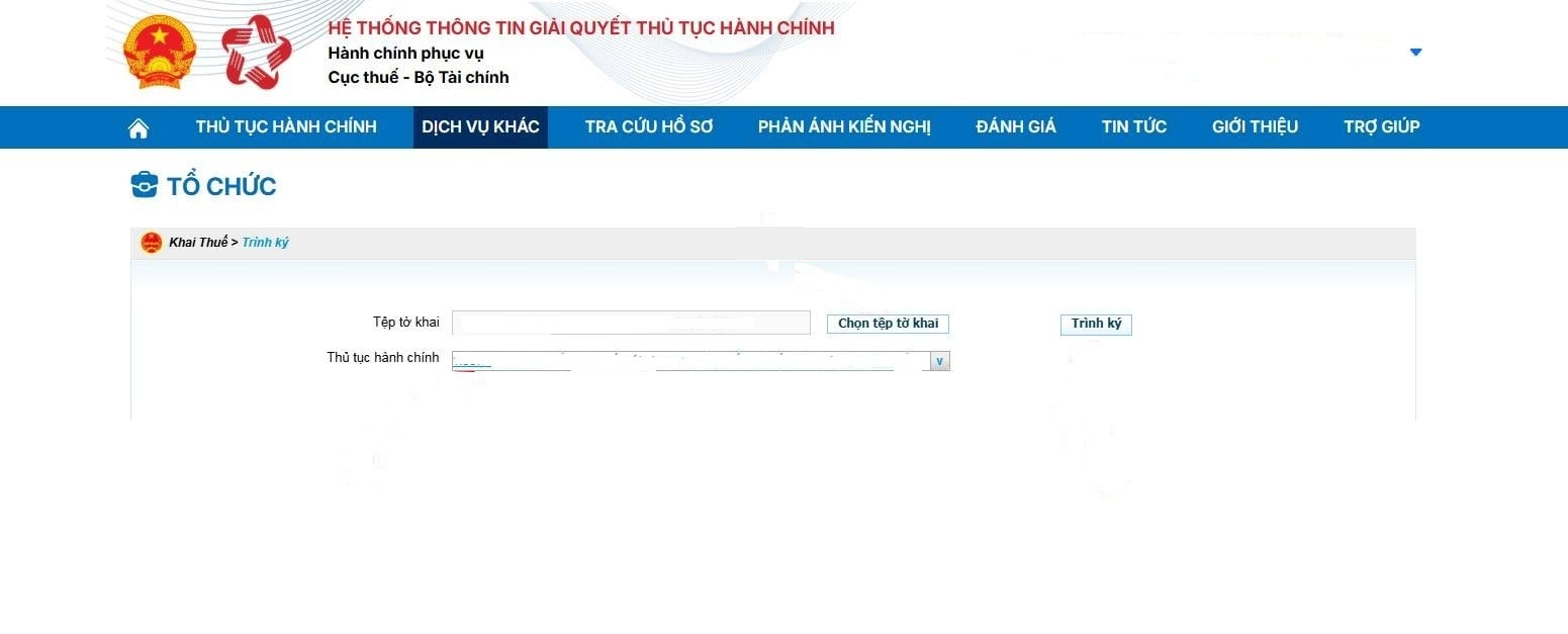 Cách nộp tờ khai thuế online trên Dịch vụ Công TTHC về thuế 