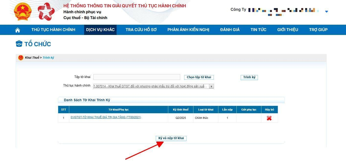 Cách nộp tờ khai thuế online trên Dịch vụ Công TTHC về thuế 