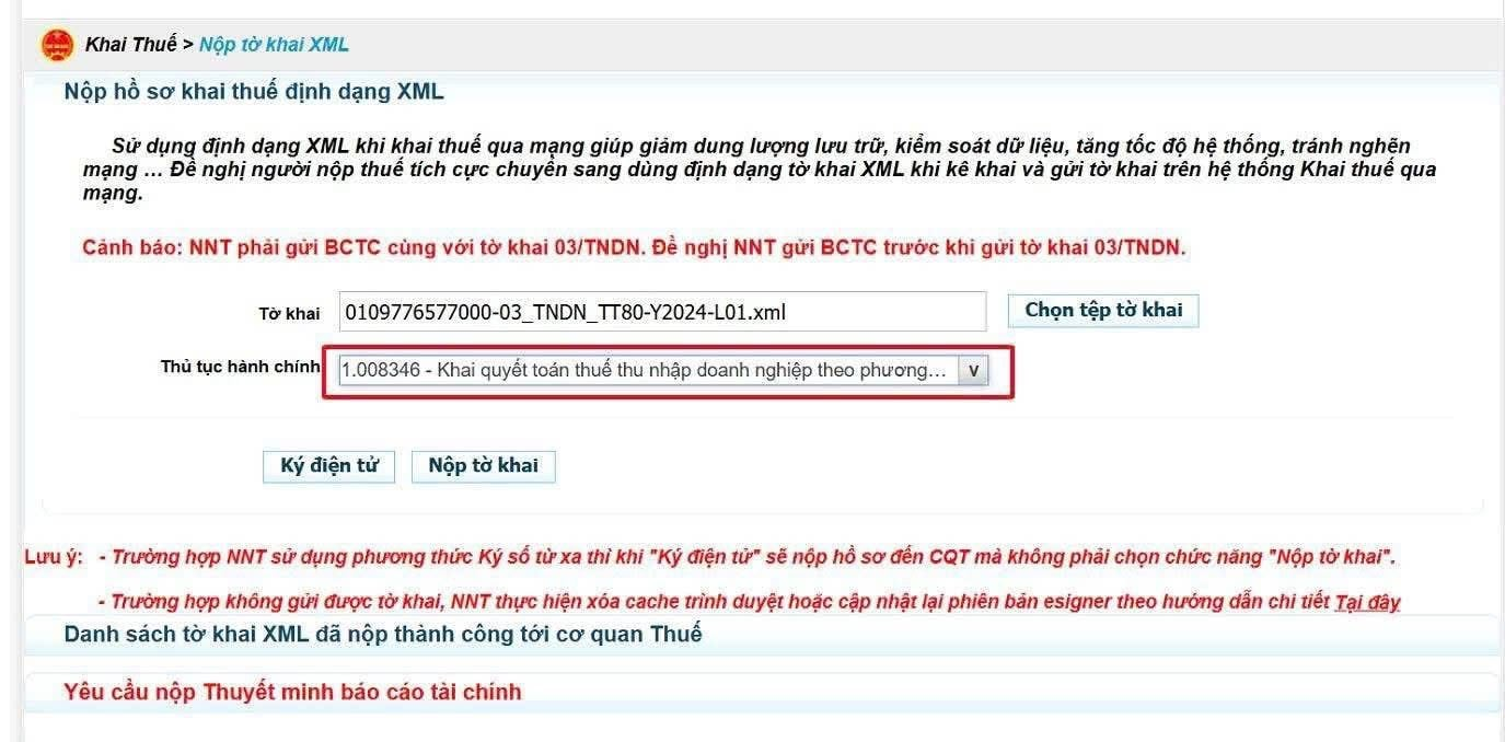 Một số lưu ý về mã thủ tục hành chính nộp tờ khai thuế quý 2 2025 trên thuedientu gdt gov vn
