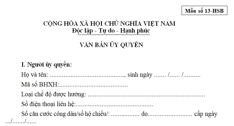 Mẫu giấy ủy quyền nhận lương hưu mới nhất từ 29/7/2025