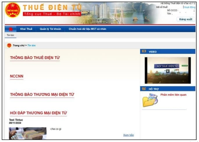 Hệ thống Thuế điện tử (eTax)