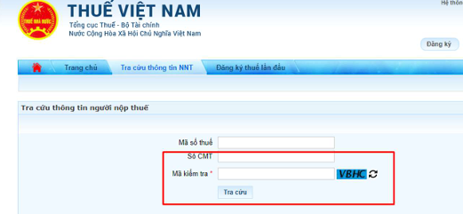 Tra cứu trên trang Thuế điện tử của Cục Thuế