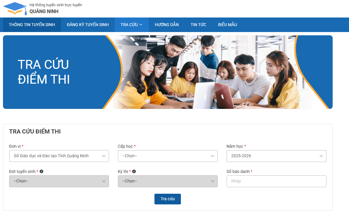 quangninh tsdc edu vn tra cứu điểm thi 2025