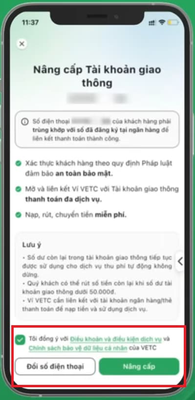 Hướng dẫn chuyển đổi VETC sang tài khoản giao thông
