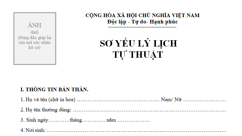Sơ yếu lý lịch xin việc chuẩn nhất 2025