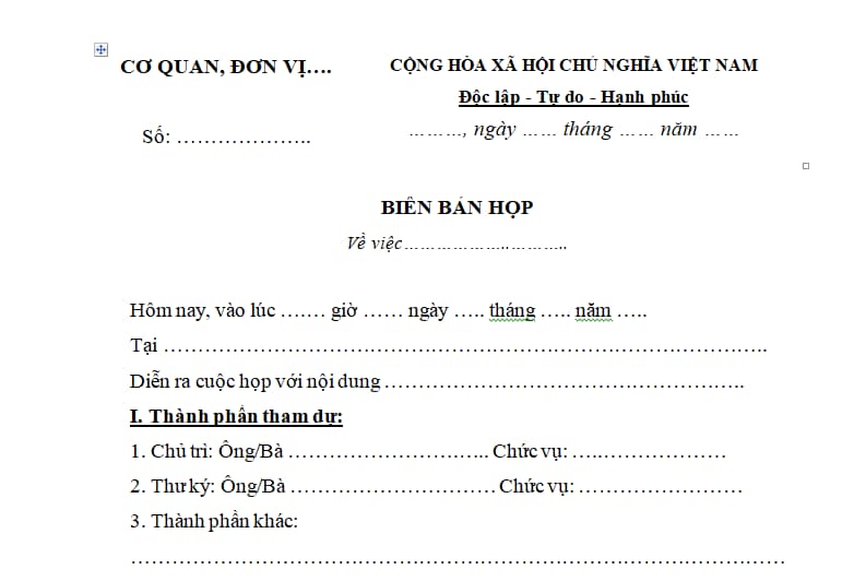 Mẫu biên bản cuộc họp file Word mới nhất 2025? Thư ký cuộc họp Đại hội ...