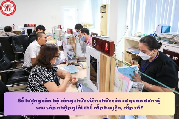 Số lượng cán bộ công chức viên chức của cơ quan đơn vị sau sáp nhập giải thể cấp huyện, cấp xã?