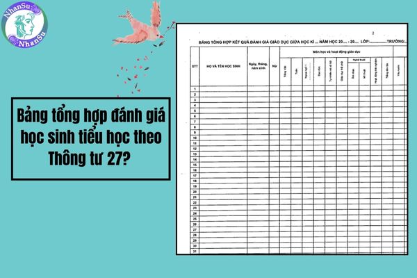 Bảng tổng hợp đánh giá học sinh tiểu học theo Thông tư 27?