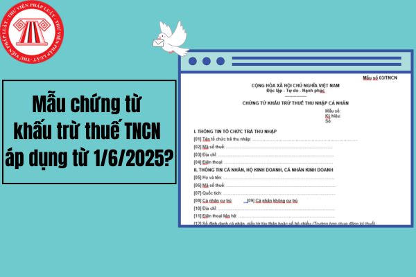 Tải về mẫu chứng từ khấu trừ thuế thu nhập cá nhân áp dụng từ 1/6/2025?