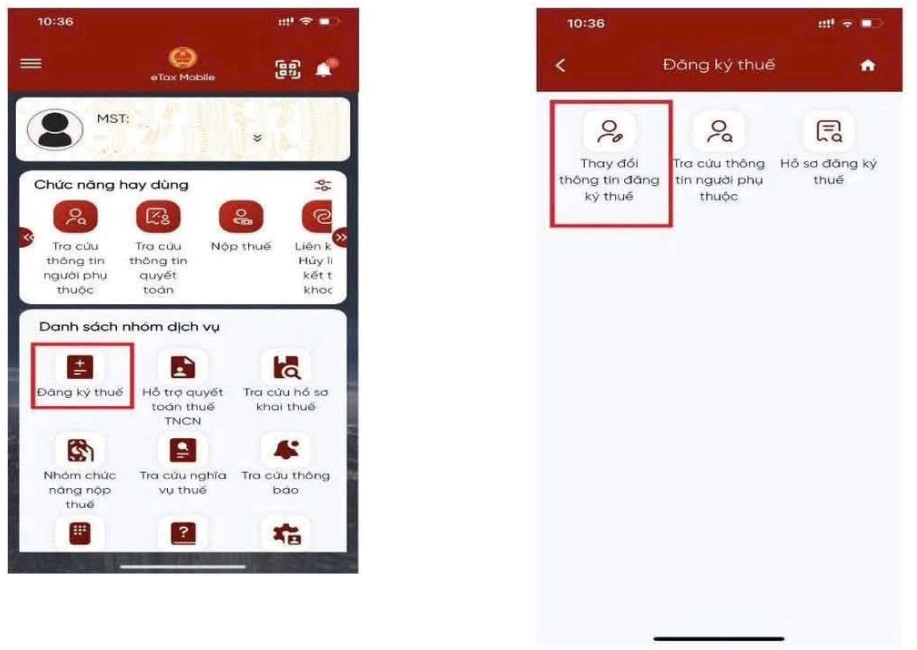 Hướng dẫn cập nhật CCCD thành MST trên app Etax Mobile