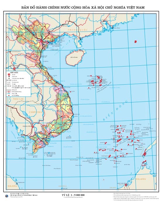 Bản đồ hành chính 34 tỉnh, thành phố của Việt Nam mới nhất năm 2025