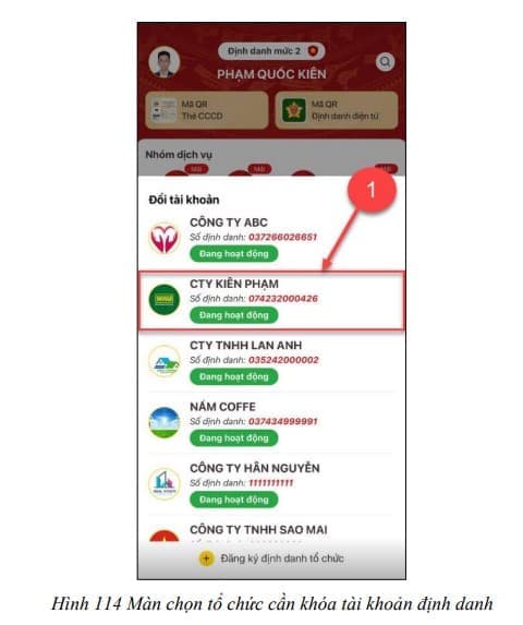 Cách thay đổi người đại diện theo pháp luật trên app VNeID cho doanh nghiệp