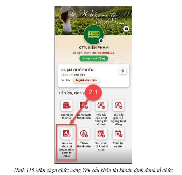 Cách thay đổi người đại diện theo pháp luật trên app VNeID cho doanh nghiệp