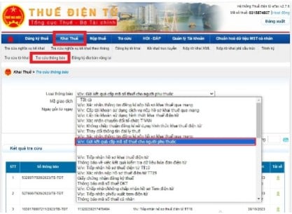 Tra cứu người phụ thuộc trên Thuế điện tử