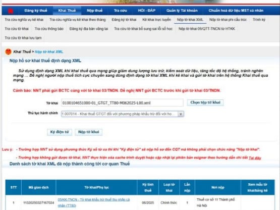 Hướng dẫn cách nộp tờ khai thuế TNCN, thuế GTGT quý 2/2025 online