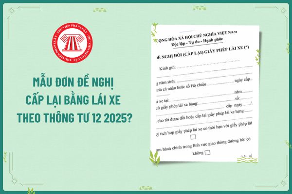 Mẫu đơn đề nghị cấp lại bằng lái xe theo Thông tư 12 2025? Kết quả sát hạch BLX hạng B của tài xế xe vận chuyển hành khách xét công nhận ra sao?