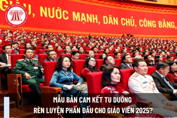 Mẫu bản cam kết tu dưỡng rèn luyện phấn đấu cho giáo viên 2025?