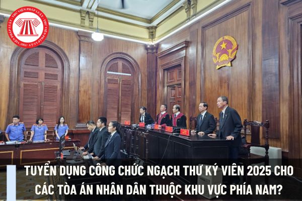 Tuyển dụng công chức ngạch Thư ký viên 2025 cho các Tòa án nhân dân thuộc khu vực phía Nam?