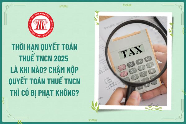 Thời hạn quyết toán thuế TNCN 2025 là khi nào? Chậm nộp quyết toán thuế TNCN thì có bị phạt không?