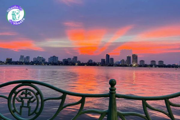 Cảnh đẹp hồ Tây chiều hoàng hôn