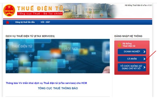 Tra cứu trên trang Thuế điện tử của Cục Thuế