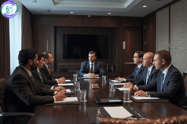 Giám đốc khách sạn trao đổi với các trưởng bộ phận về kế hoạch vận hành khách sạn