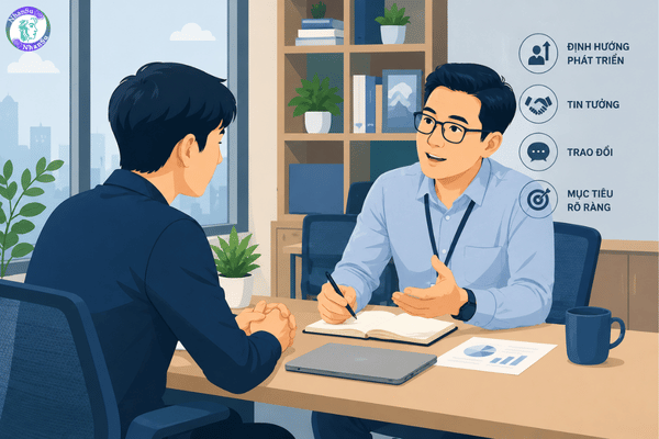 Quản lý trao đổi với nhân viên về định hướng công việc